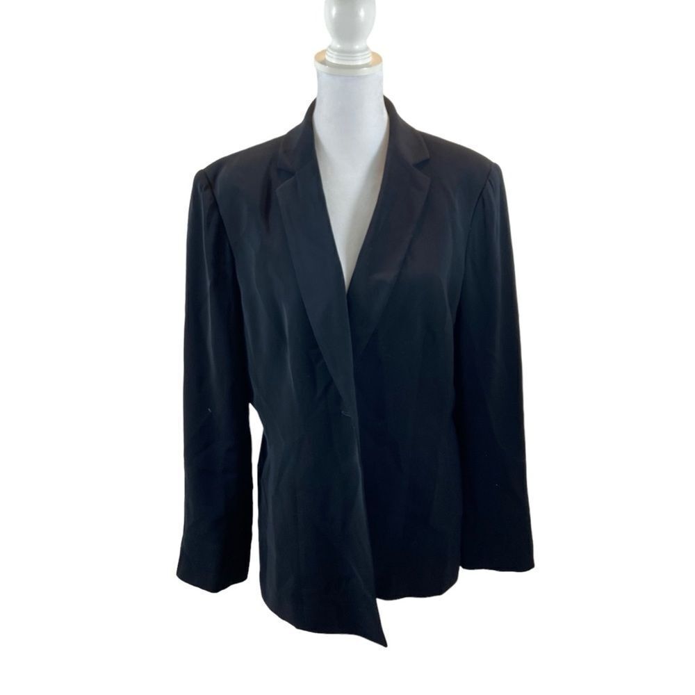 Ladies Kasper Brand Black‎ Notched Collar Blazer Size 10